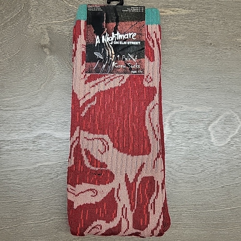 Freddy Kreuger Nightmare On Elm Street Skinned Socks Halloween Horror Size 6-12